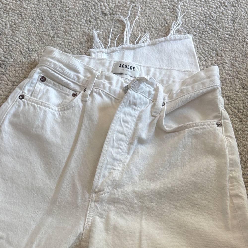 Agolde High Rise White Jeans